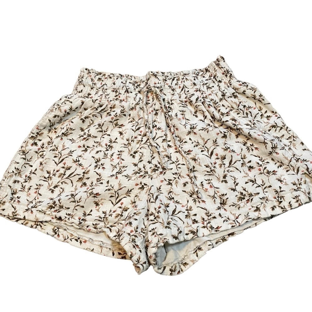 Abercrombie & Fitch Floral Cream / Tan Shorts Sz Small